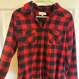 Ci Sono Red and Black Checkered Shirt